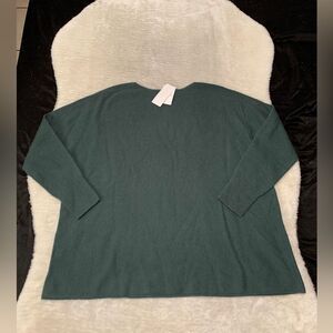 New Uniqlo 3D Knit Womens Wool Blend Green‎ Sweater Size Large Oversized
